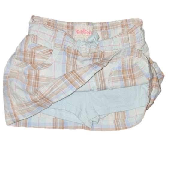 𝅺oshkosh BGOSH Light Blue and Brown Plaid Skort - Picture 3 of 3